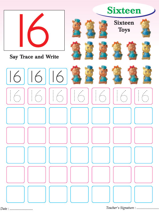 Numbers writing practice worksheet