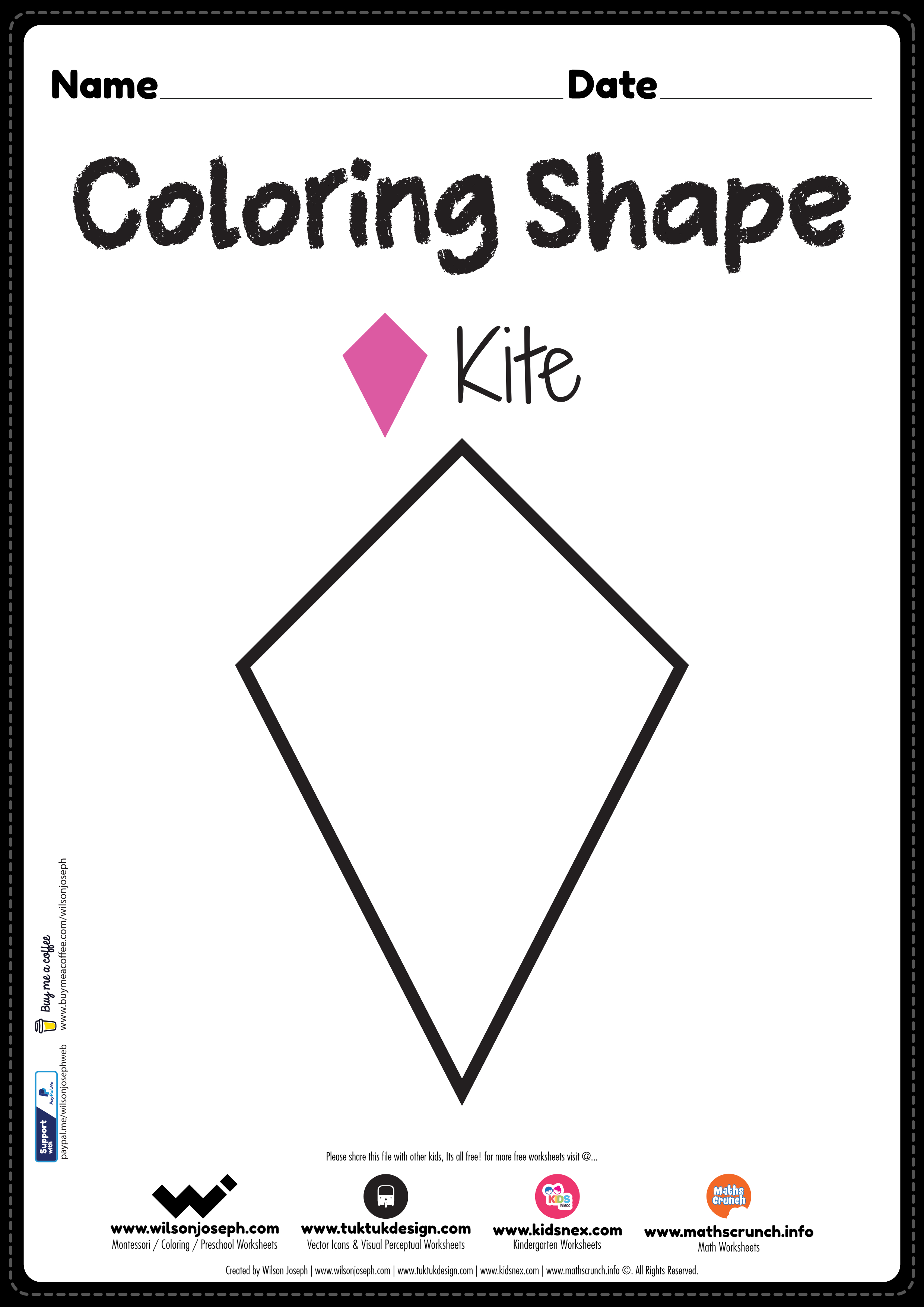 Kite coloring page