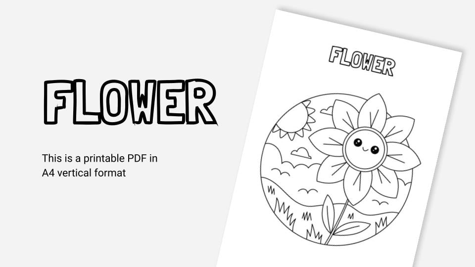 Flower printable coloring worksheet