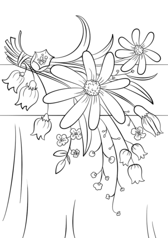 Summer flowers coloring page free printable coloring pages