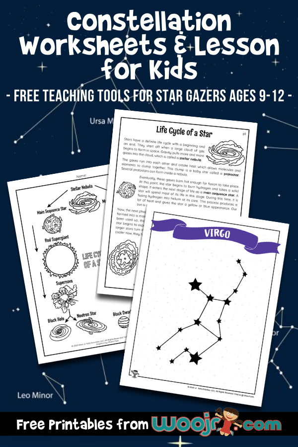 Constellation worksheets lesson for kids woo jr kids activities childrens publishing