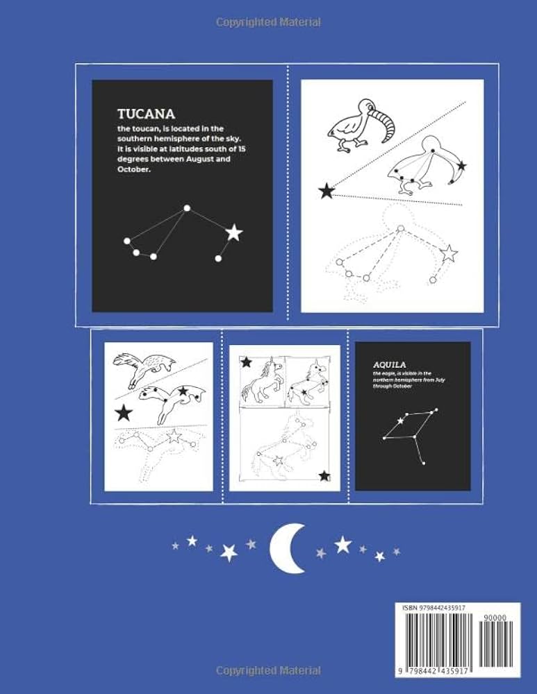 Zoo in the sky â animal constellations coloring book dot to dot activity and educational coloring book for kids and stars lovers with pages of beautifull drawings evel even books