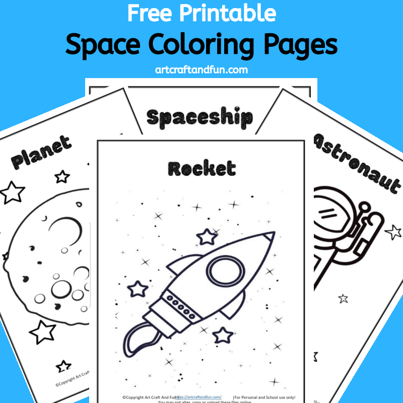 Free printable space coloring pages for kids