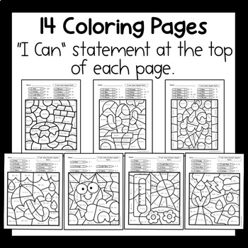 Multiply and divide square facts color by number worksheets math coloring page