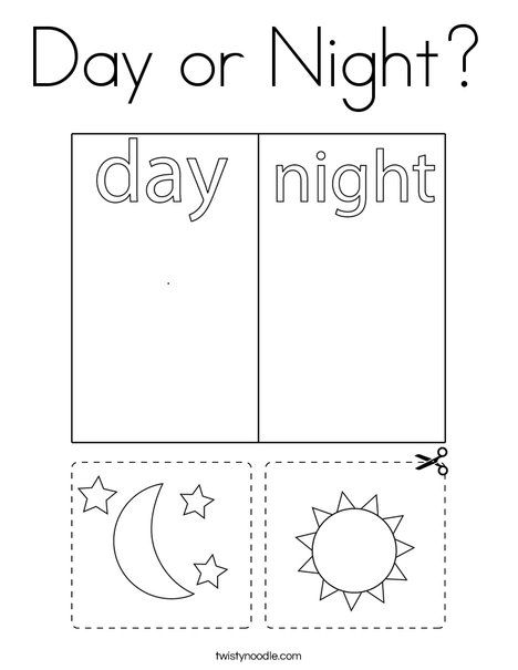Day or night coloring page