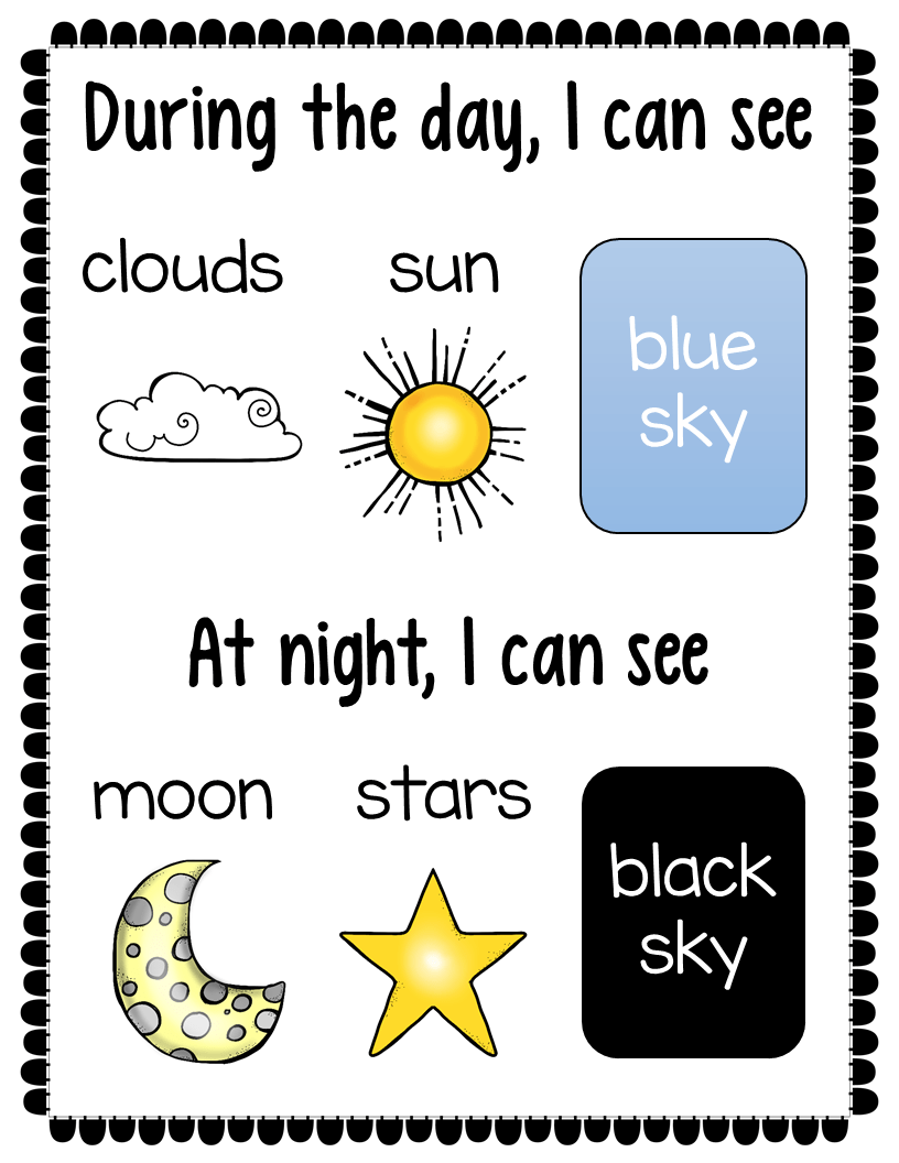 Day and night sorting activity freebie