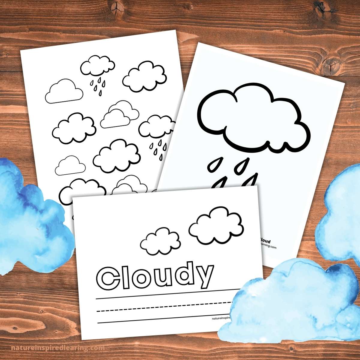 Cloud and storm coloring pages