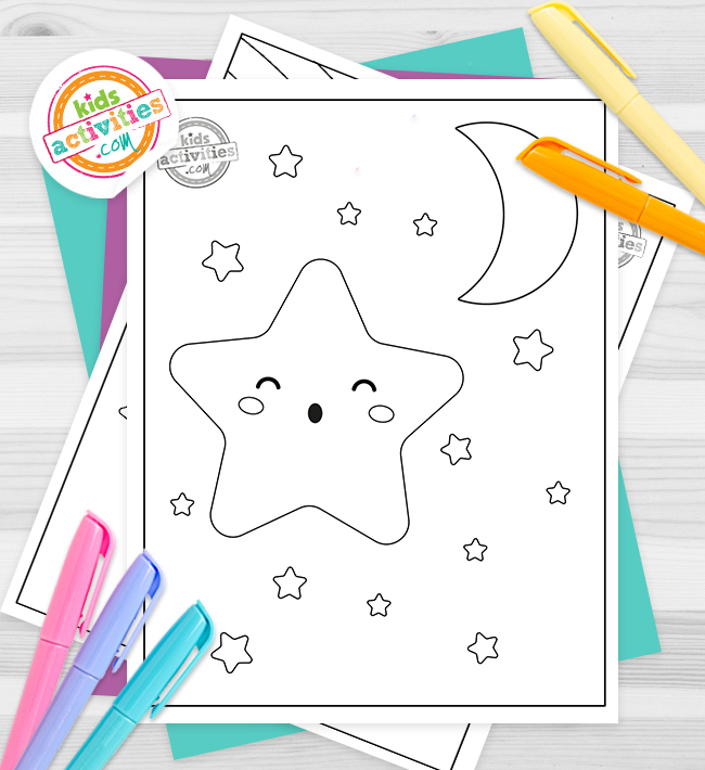 Bright happy star coloring pages for kids kids activities blog
