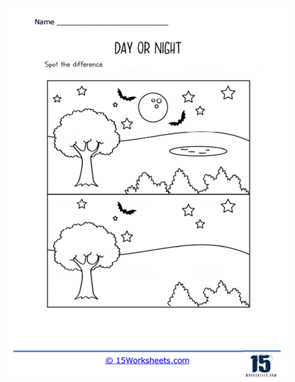 Day or night worksheets