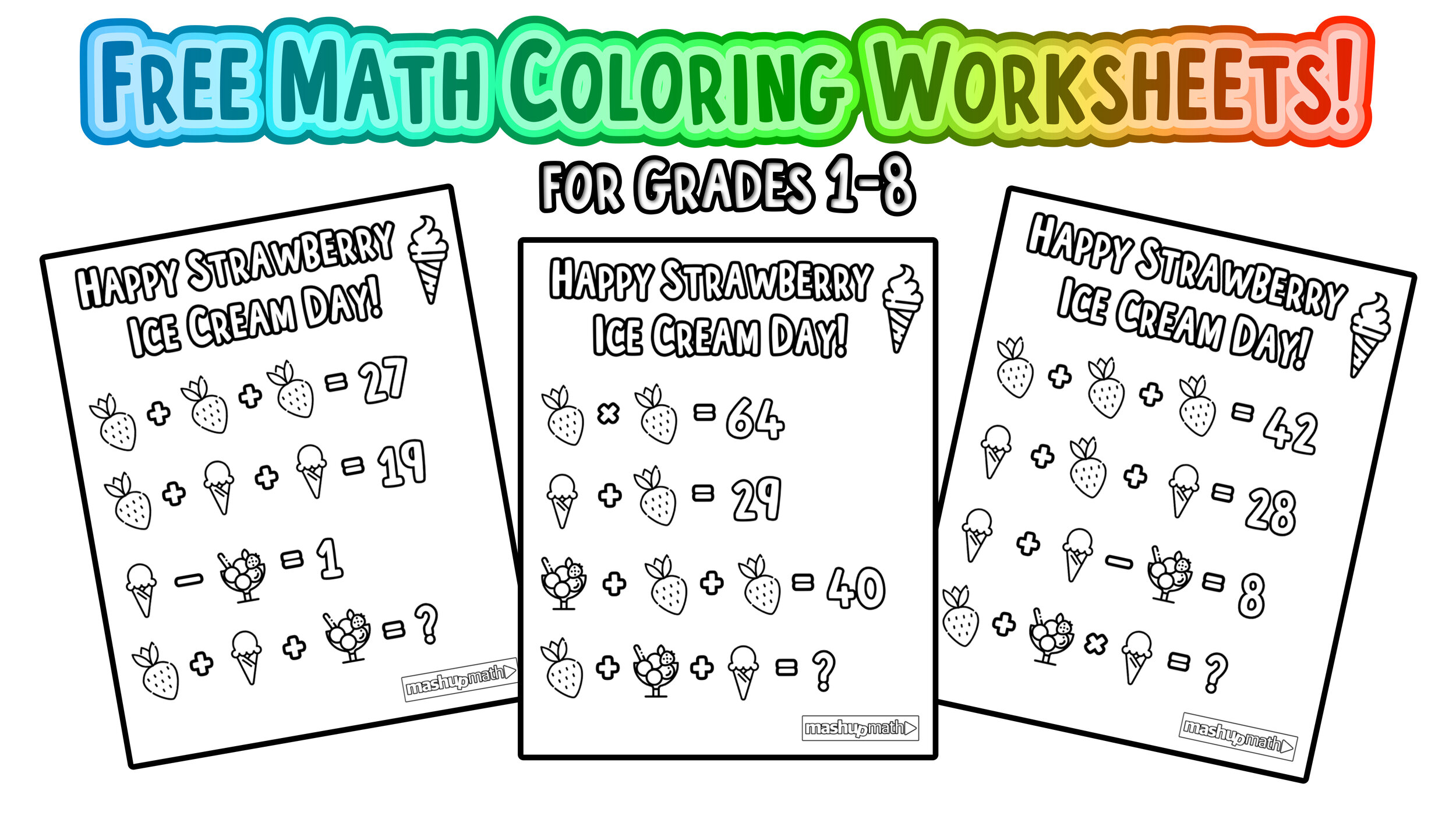 Free math coloring pages for grades