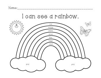 Rainbow color worksheet color worksheets memorial day coloring pages kindergarten worksheets