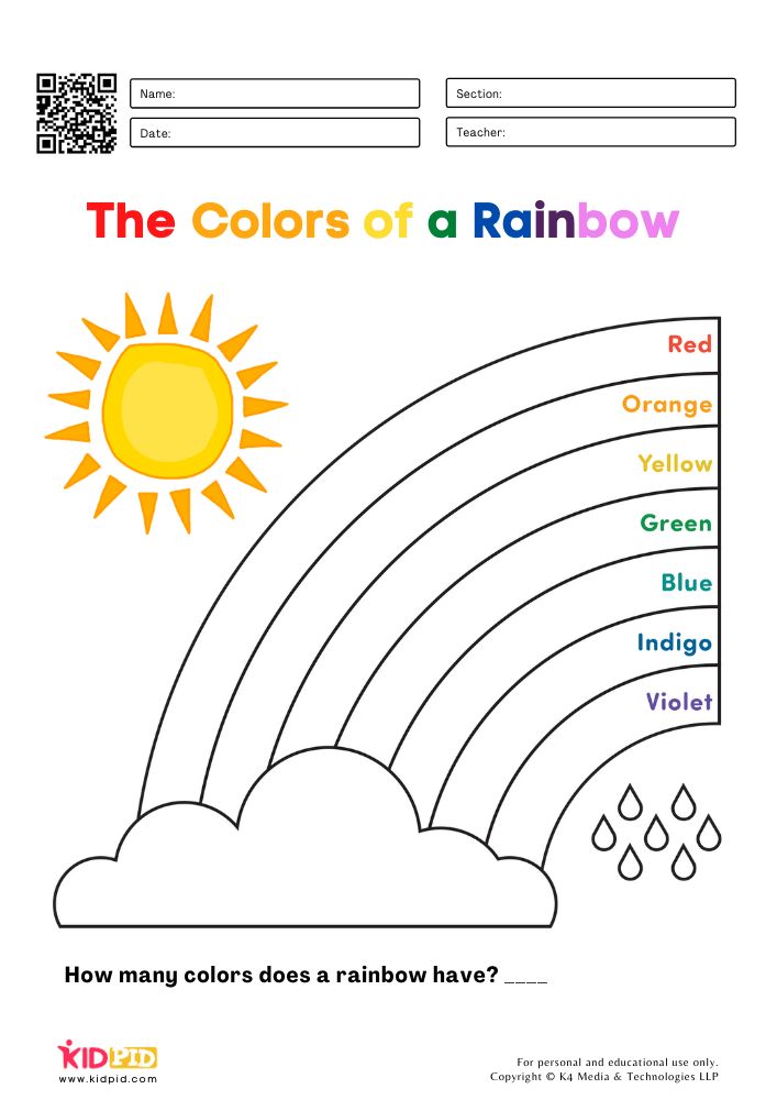 Rainbow coloring pages for kids color worksheets for preschool kids worksheets preschool coloring pages for kids