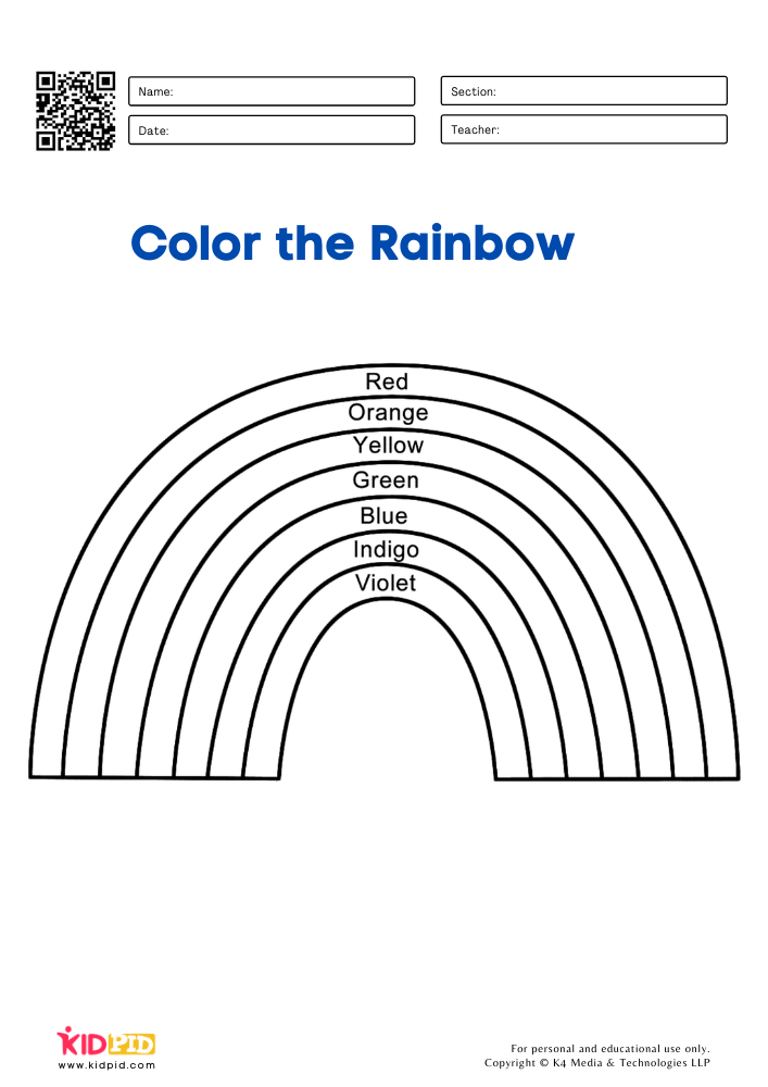 Rainbow coloring pages for kids