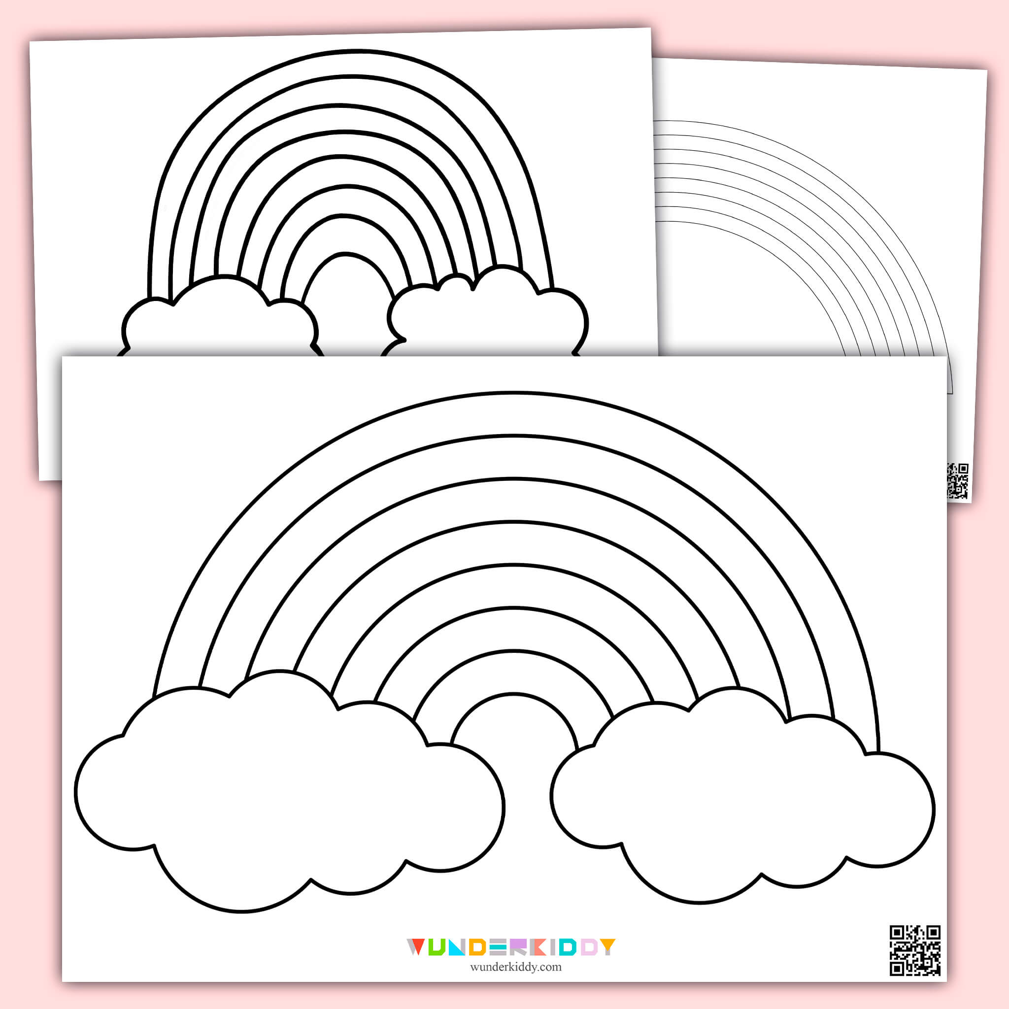 Free printable rainbow template for craft in kindergarten