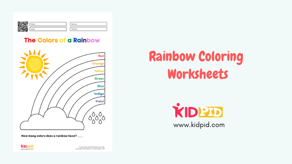 Rainbow coloring pages for kids