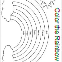 Color the rainbow kindergarten worksheet