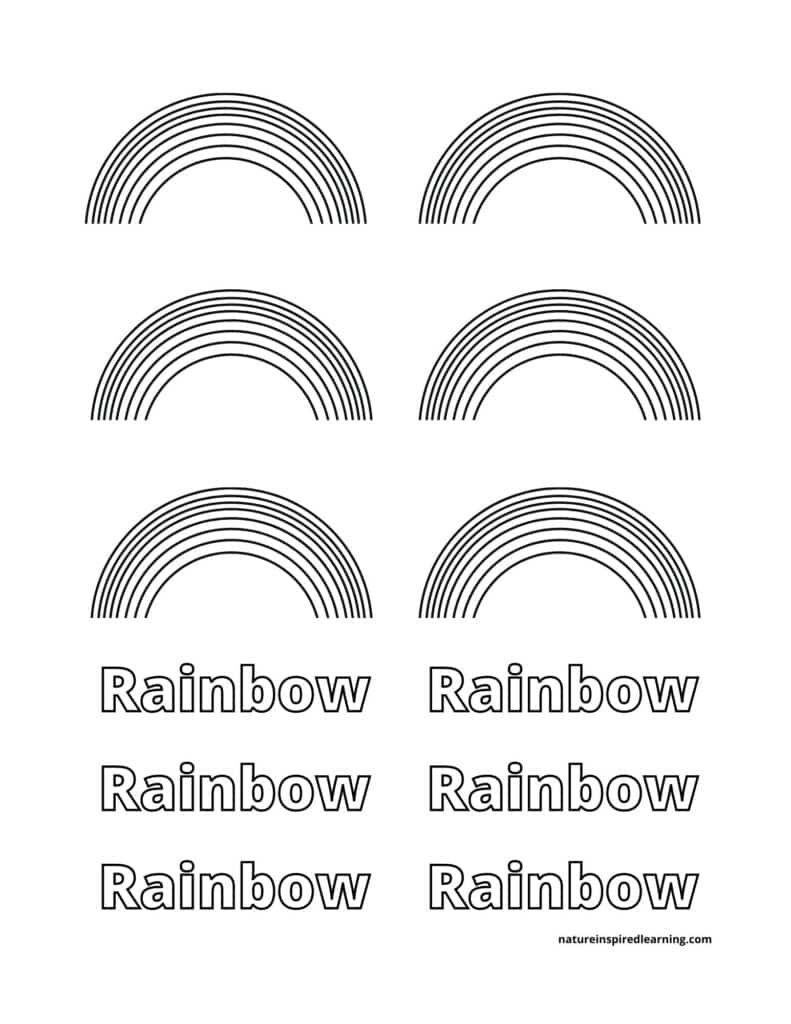 Rainbow coloring pages free printables