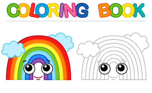 Rainbow worksheet stock illustrations royalty