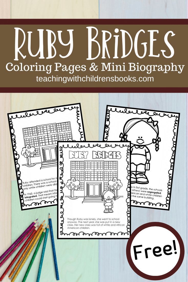 Free printable ruby bridges coloring page packet ruby bridges ruby bridges activities coloring pages