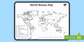 World biomes map louring worksheet teacher made