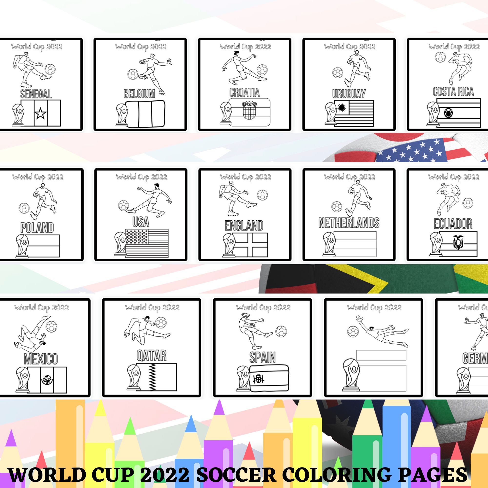 Fifa world cup colouring pages football colouring book qatar teaching resources