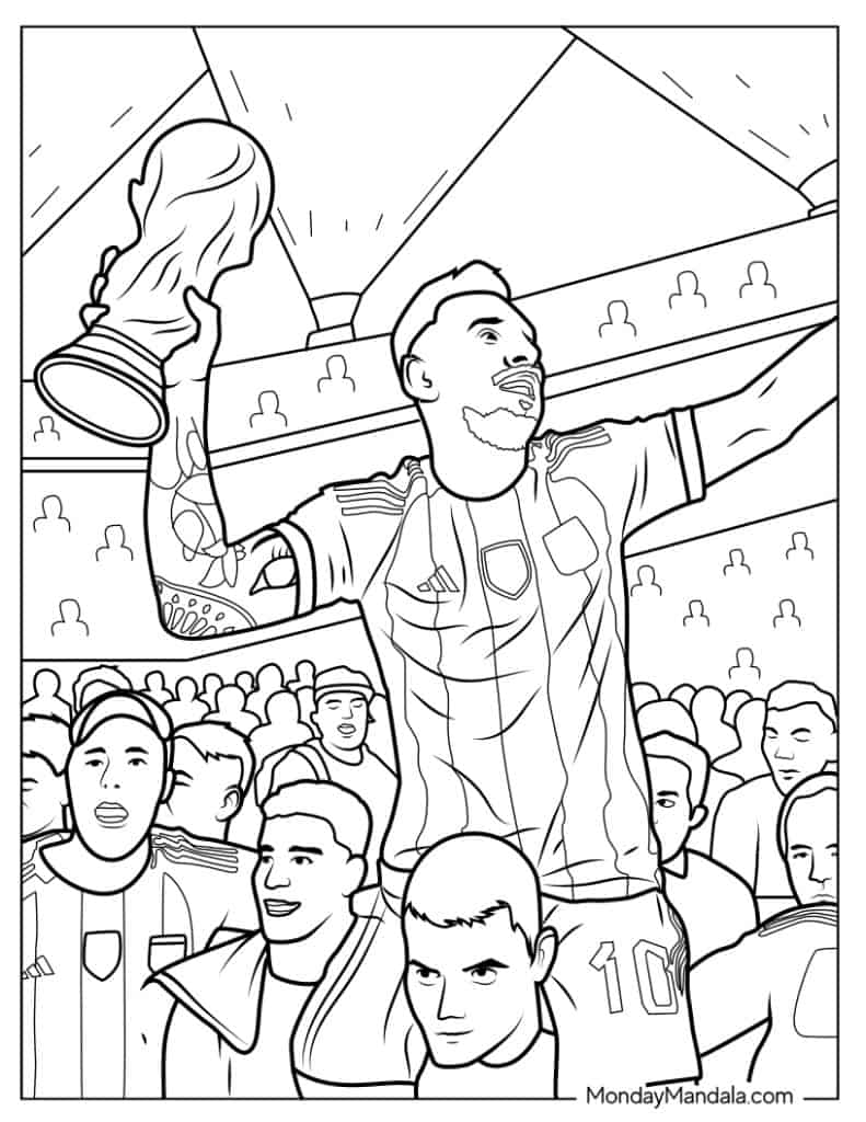 Lionel messi coloring pages free pdf printables