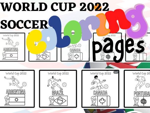 Fifa world cup colouring pages football colouring book qatar teaching resources