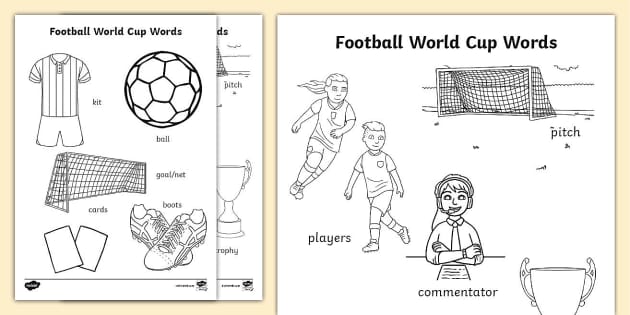 Football world cup words louring sheet teacher made