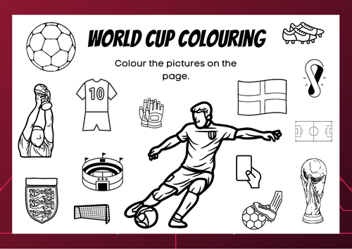 World cup football colouring page