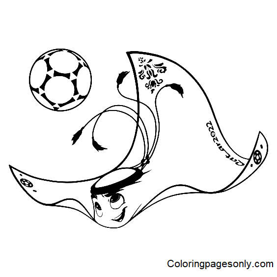 Laeeb fifa world cup mascot coloring page