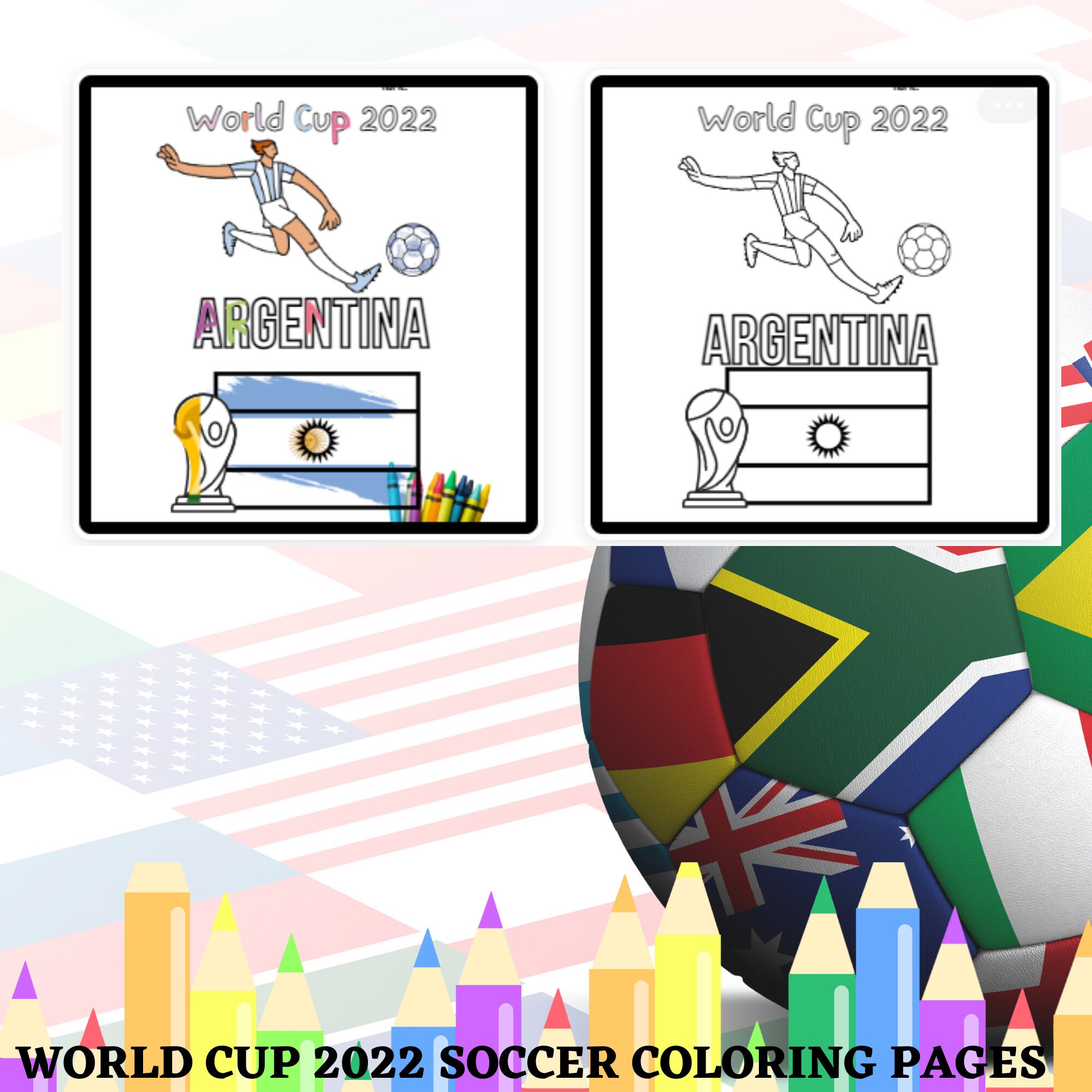 Fifa world cup coloring pagesworld cup coloring book with country flags world cup soccer playersprintable kids coloring book instant download