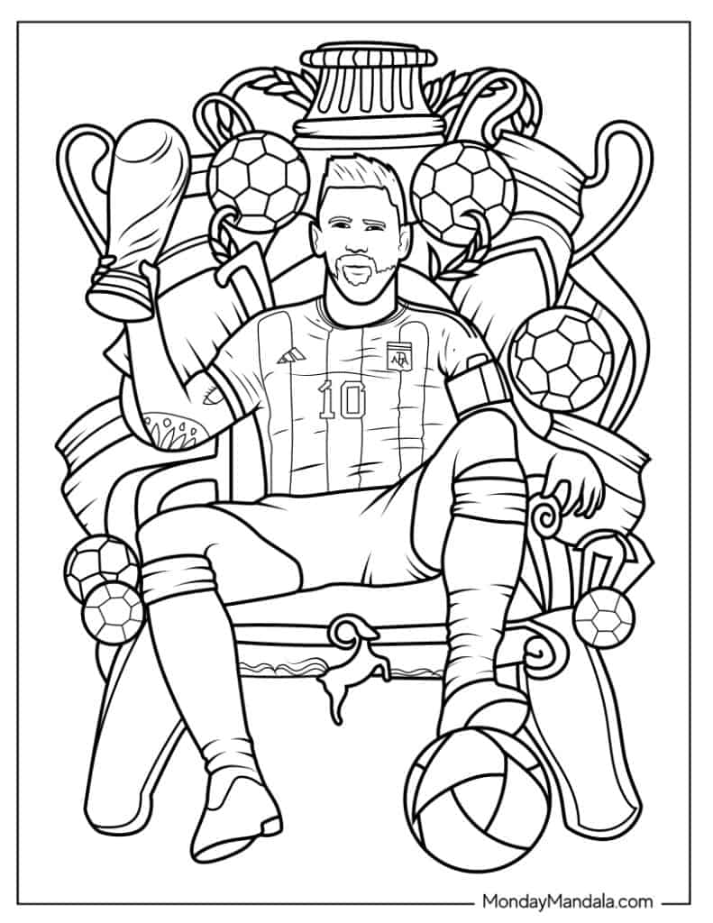 Lionel messi coloring pages free pdf printables