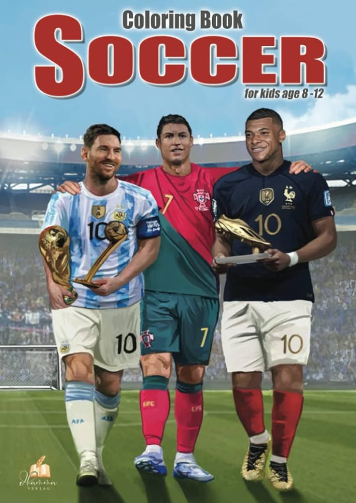 Soccer coloring book for kids aged