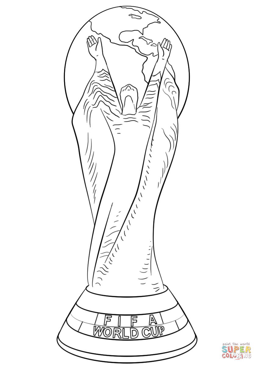 Fifa world cup football trophy coloring page free printable coloring pages