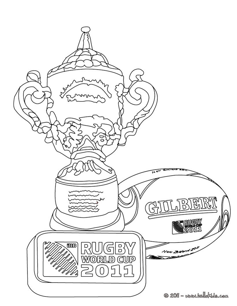 Rugby world cup trophee coloring pages