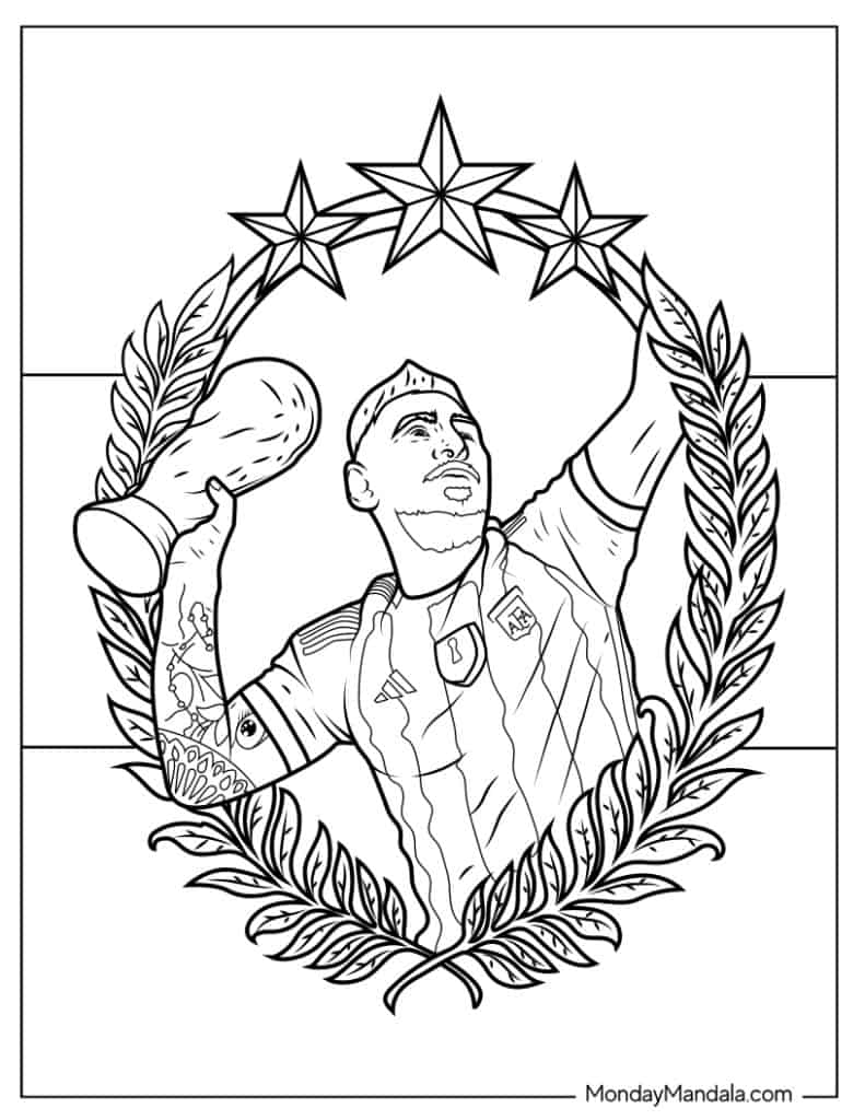 Lionel messi coloring pages free pdf printables