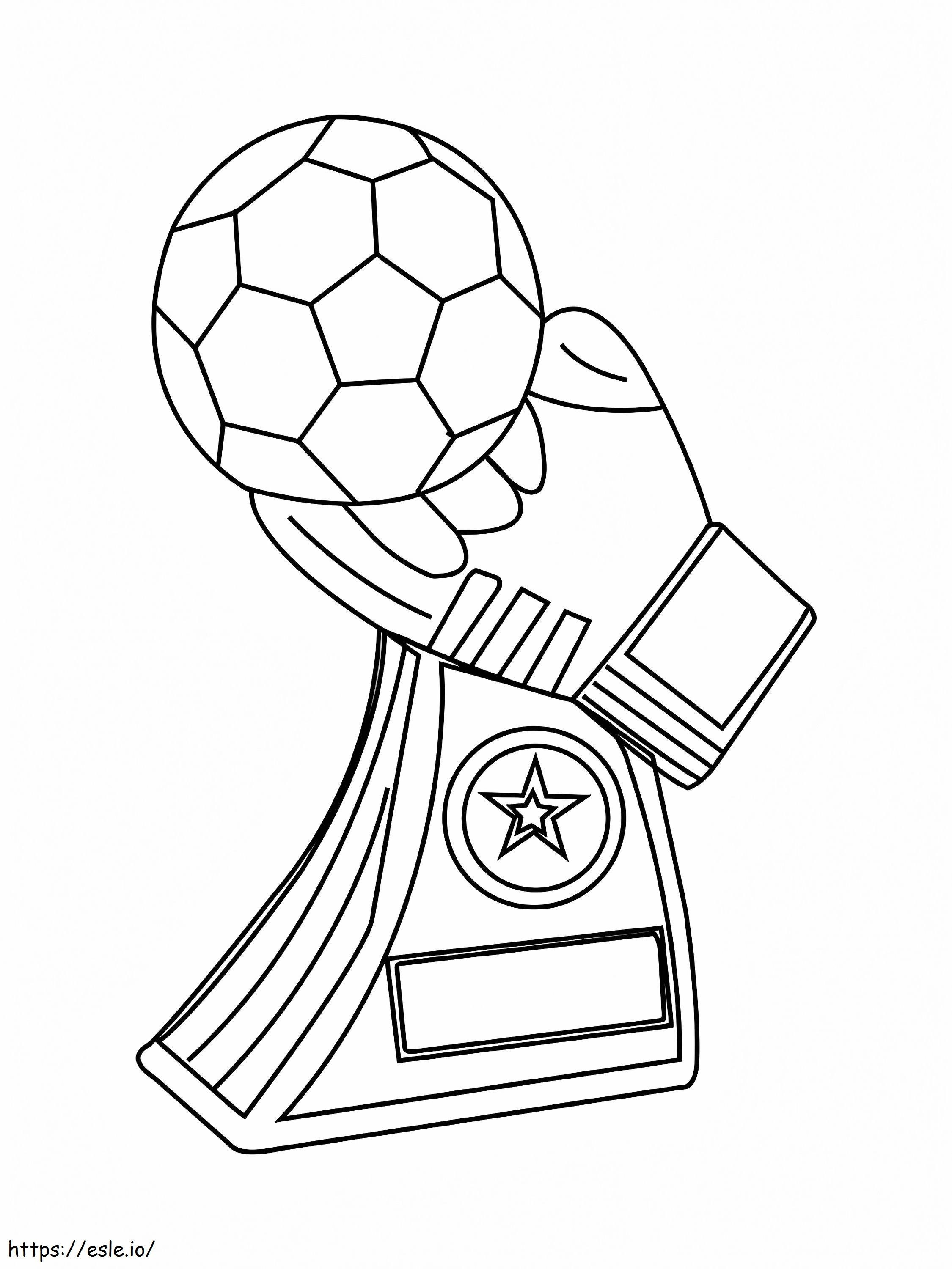 Gold football trophy coloring page