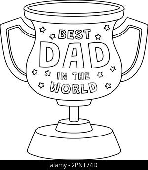 Fathers day dad trophy coloring page illustration stock vector image art