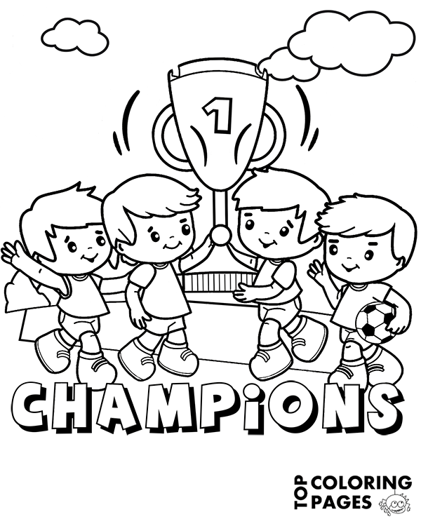 Football trophy cup printable coloring books