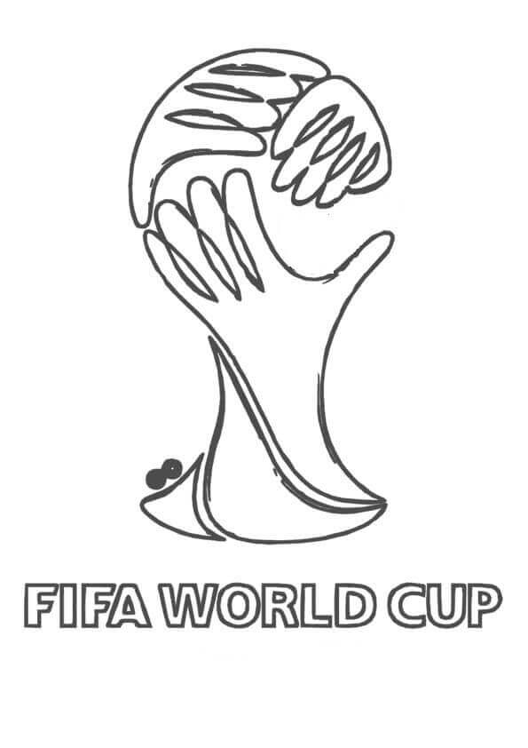 World cup trophy illustrator coloring page