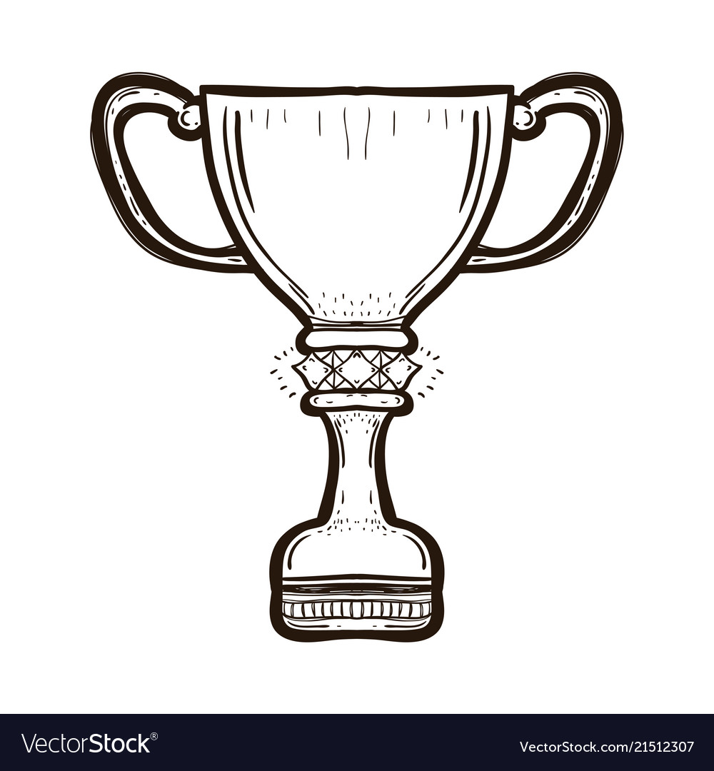 Trophy cup of the victory team coloring book vector image