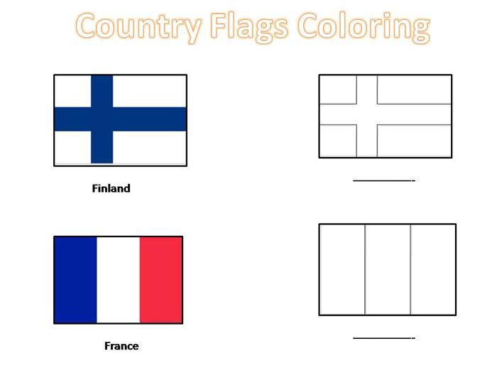 Country flags coloring pages for kids
