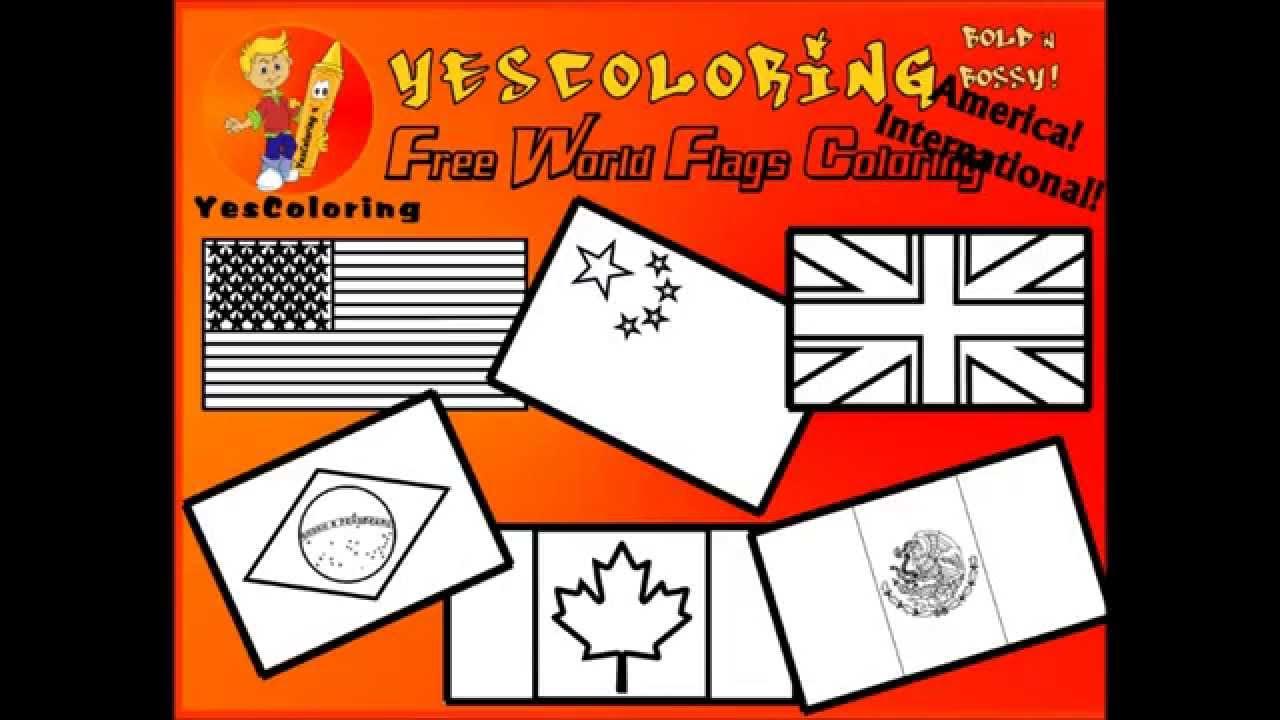 Grand world flag coloring pages