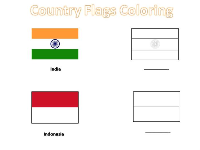 Country flags coloring pages for kids