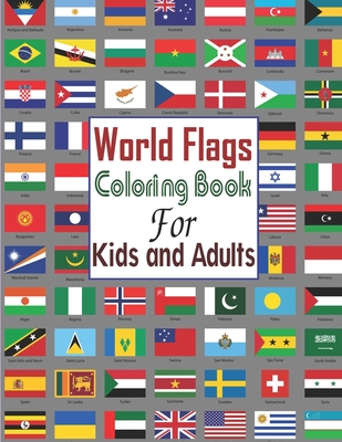 World flags coloring book a great geography gift for kids and adults color in flags for all countries of the world with color guides to help paperback village books building