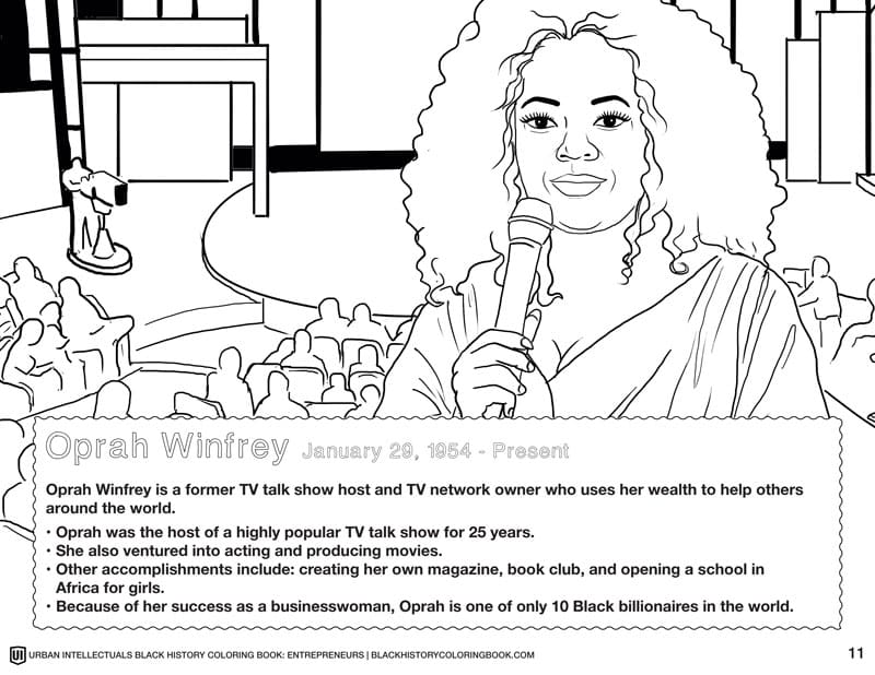 Black history coloring book entrepreneurs digital printable edition