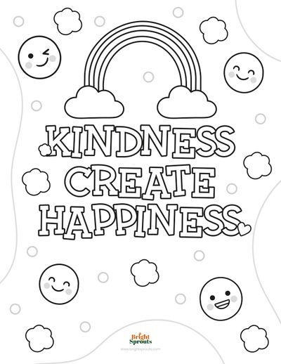 Free printable kindness coloring pages