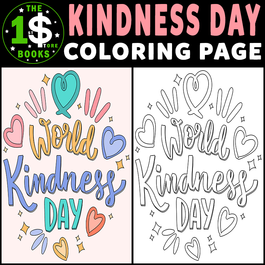 World kindness day coloring page november holiday coloring sheet made by teachers