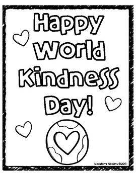 World kindness day writing prompt coloring sheet by kloosters kinders