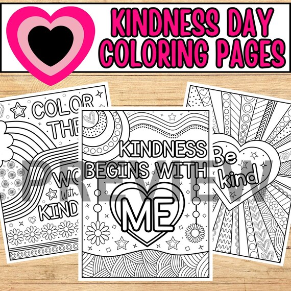 Kindness day coloring pages world kindness day coloring pages activities happy world kindness day coloring activities